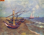 Boote am Ufer nach van Gogh